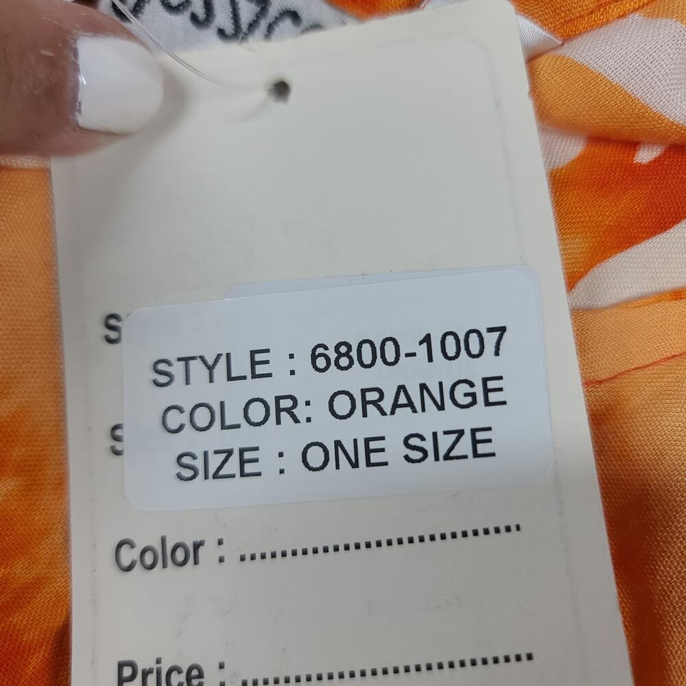 Jessica Taylor Orange Tie Dye tropical Sun Dress Cover up OS Hawaiian Vacation - Picture 5 of 7